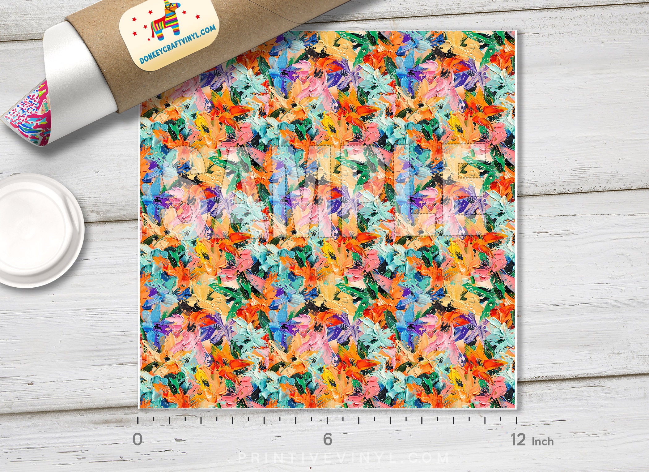 Vibrant Painted Floral HTV 1697