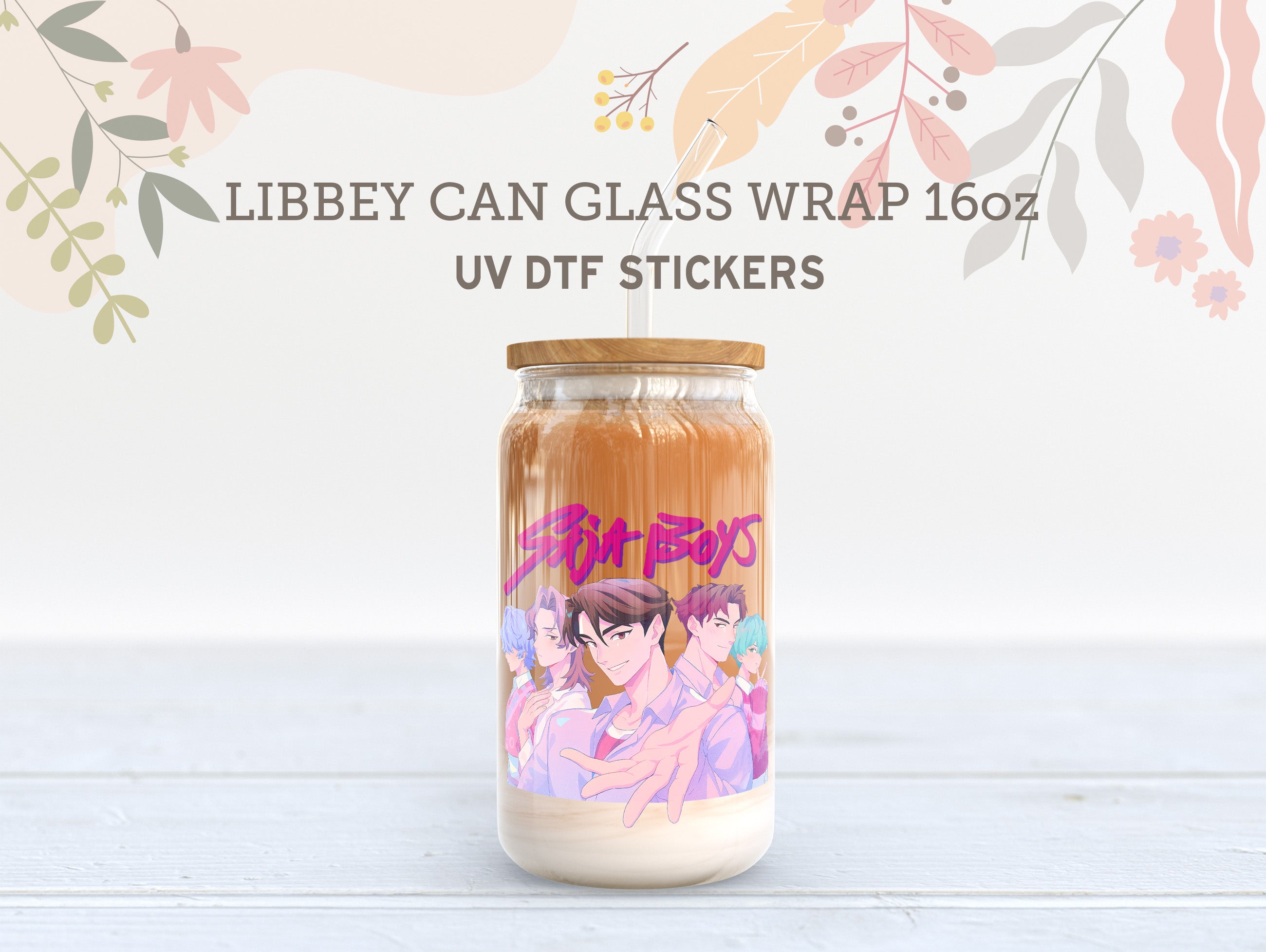 Saja Boys Kpop UV DTF Libbey Wrap | 16oz Glass Cup Sticker UV181