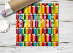 Vibrant Colored Pencils Pattern Adhesive Vinyl 1742