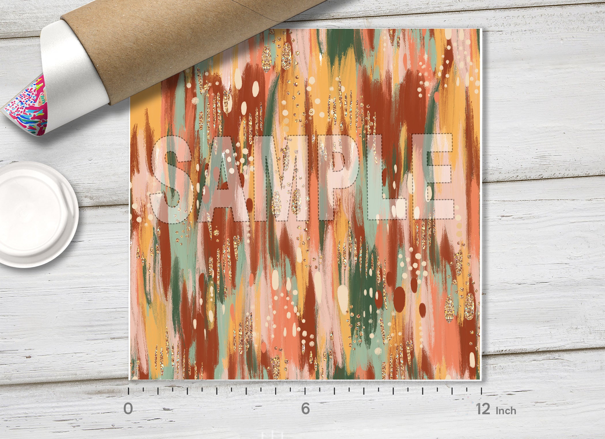 Abstract Boho Fall Brushstroke Adhesive Vinyl 1716