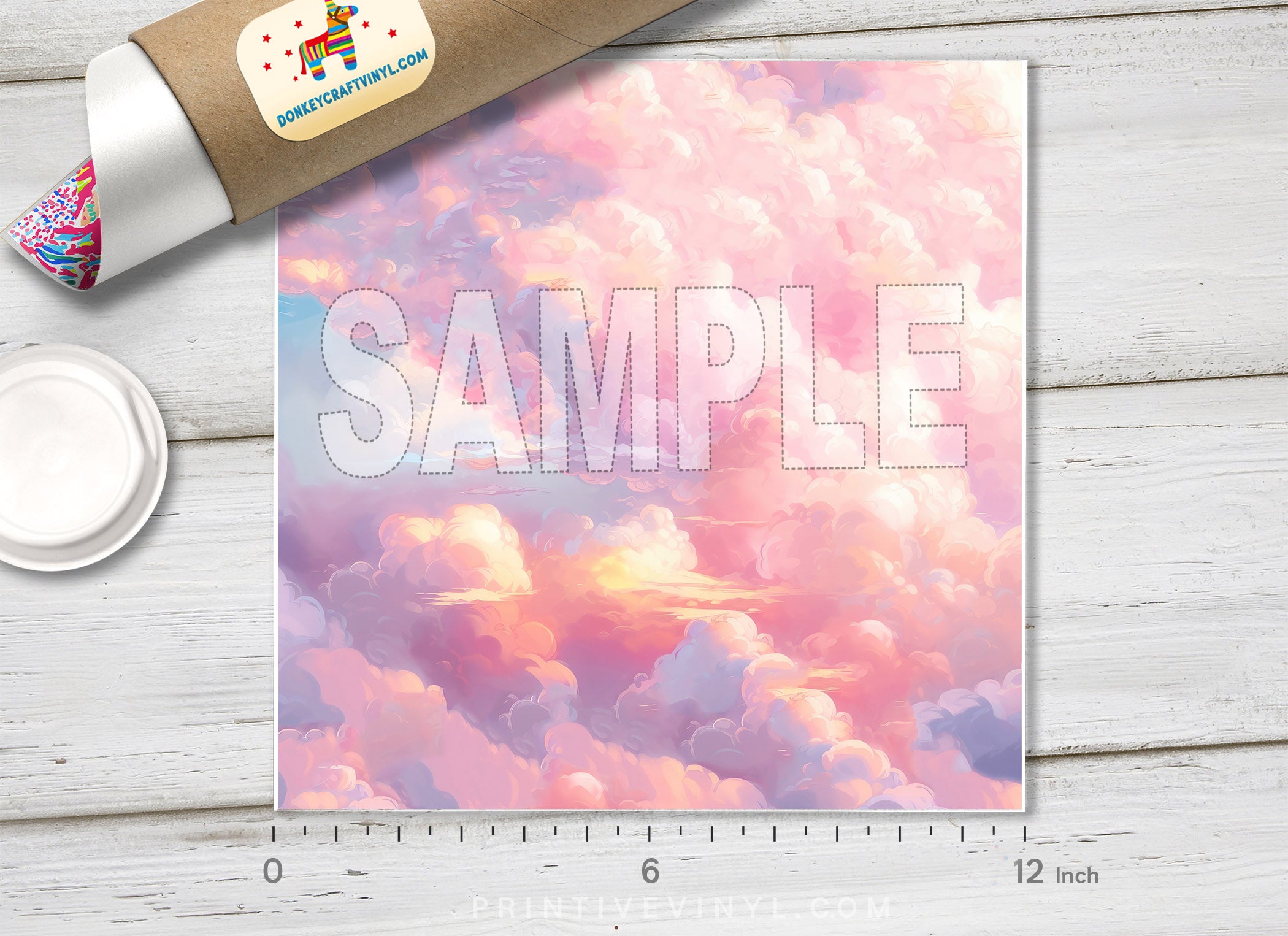 Pastel Dreamy Clouds Adhesive Vinyl 1662 - Donkey Craft Vinyl