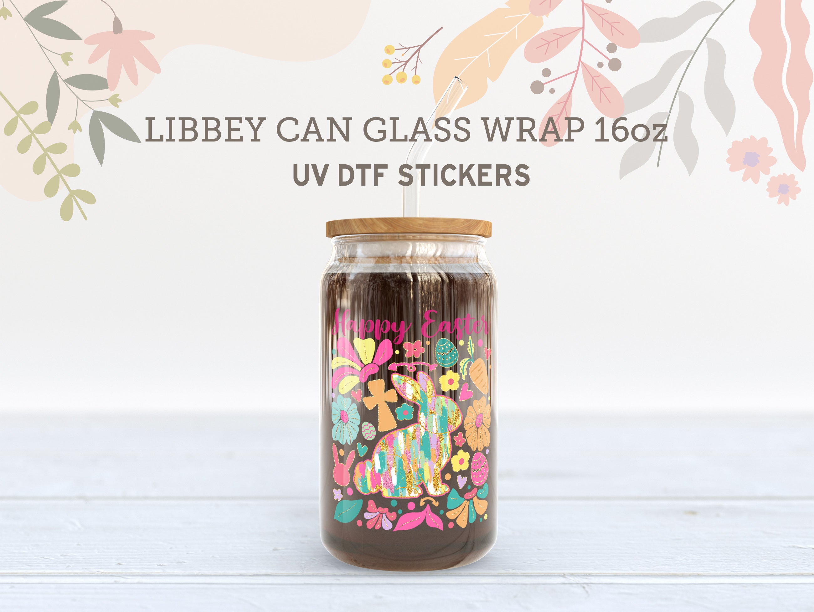Easter Christian UV DTF Wraps for 16oz Libbey Glass | He Is Risen Set UV097