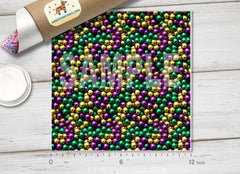 Mardi Gras Metallic Beads HTV 1649