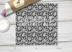 Elegant White Floral Carving Adhesive Vinyl 1684