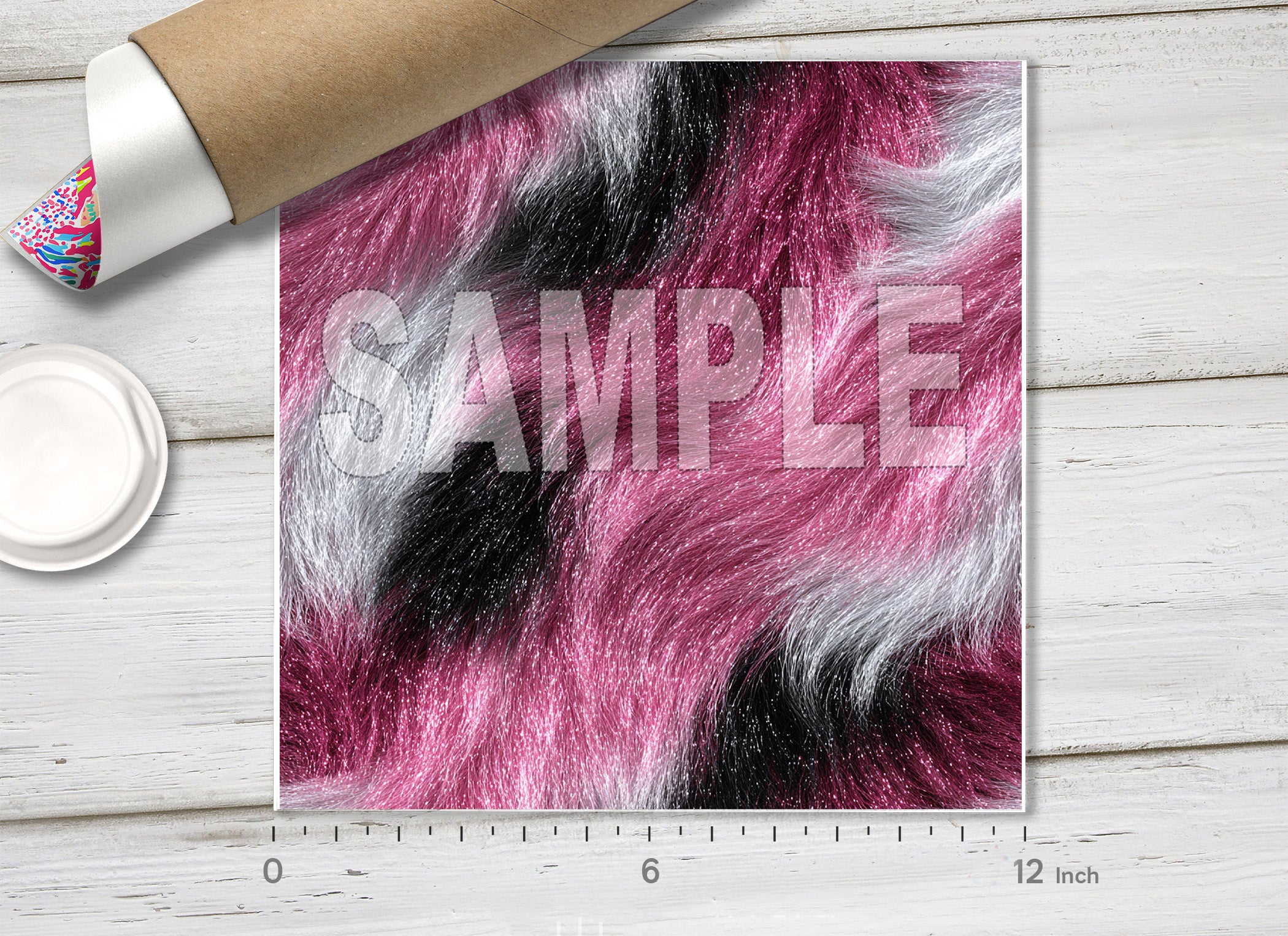 Pink Glitter Cow Print HTV 1729