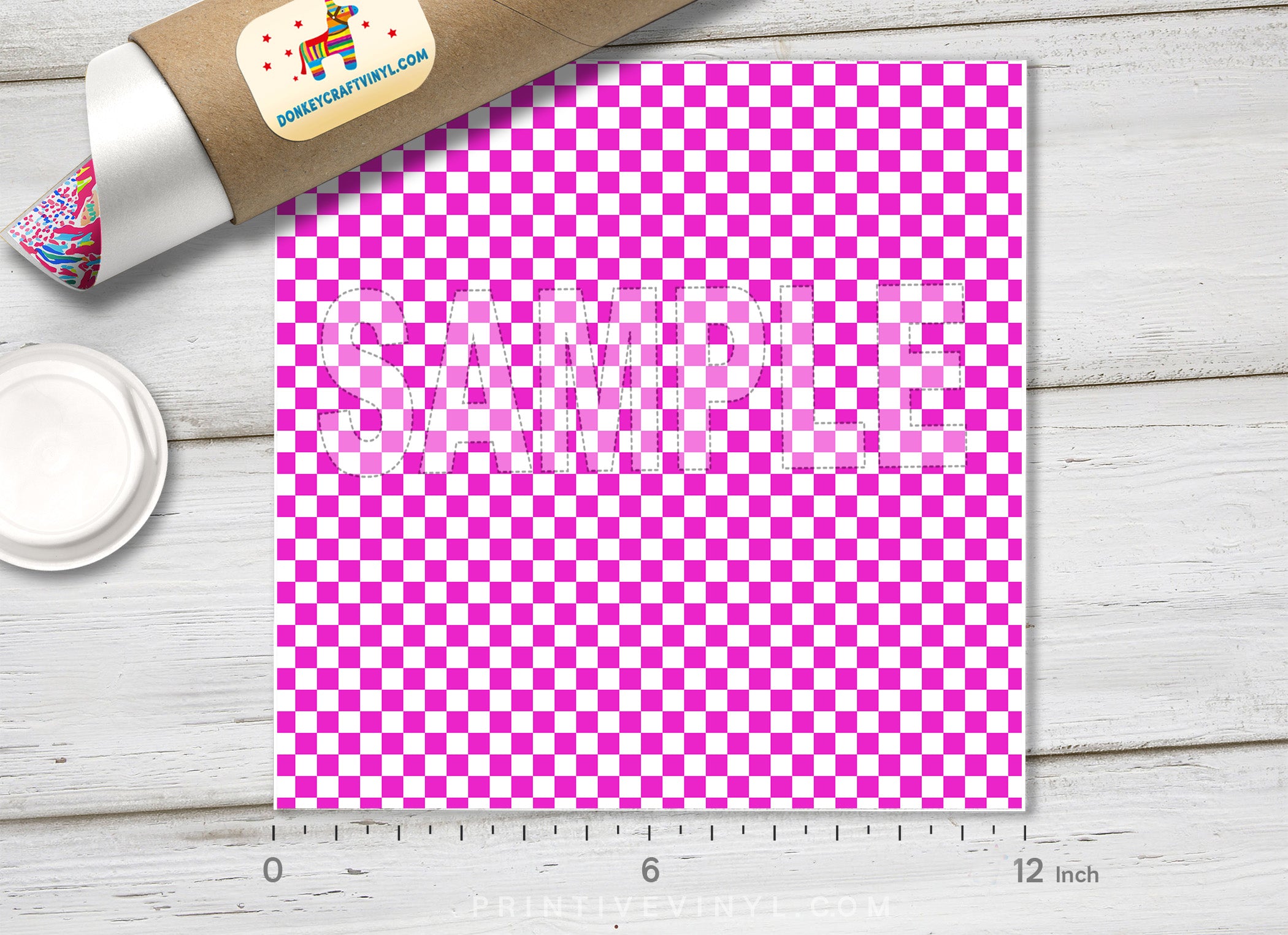 Colored Checker Pattern Adhesive Vinyl 732