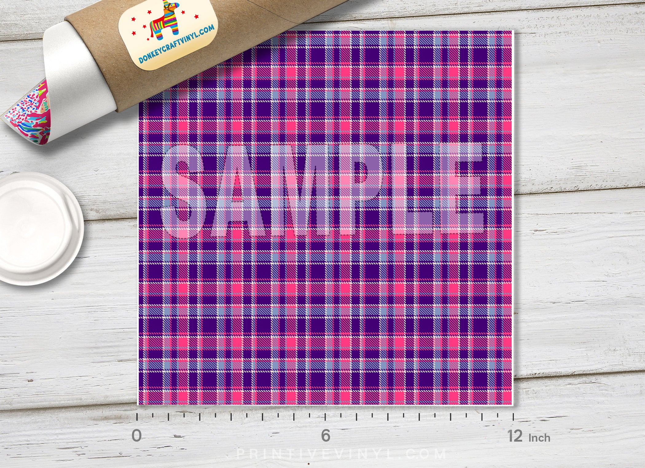 Checkered Plaid Patterned Adhesive Vinyl 715