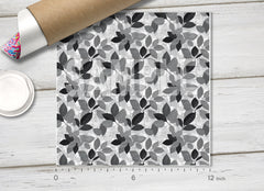 Monochromatic Textured Leaves Pattern HTV 1739
