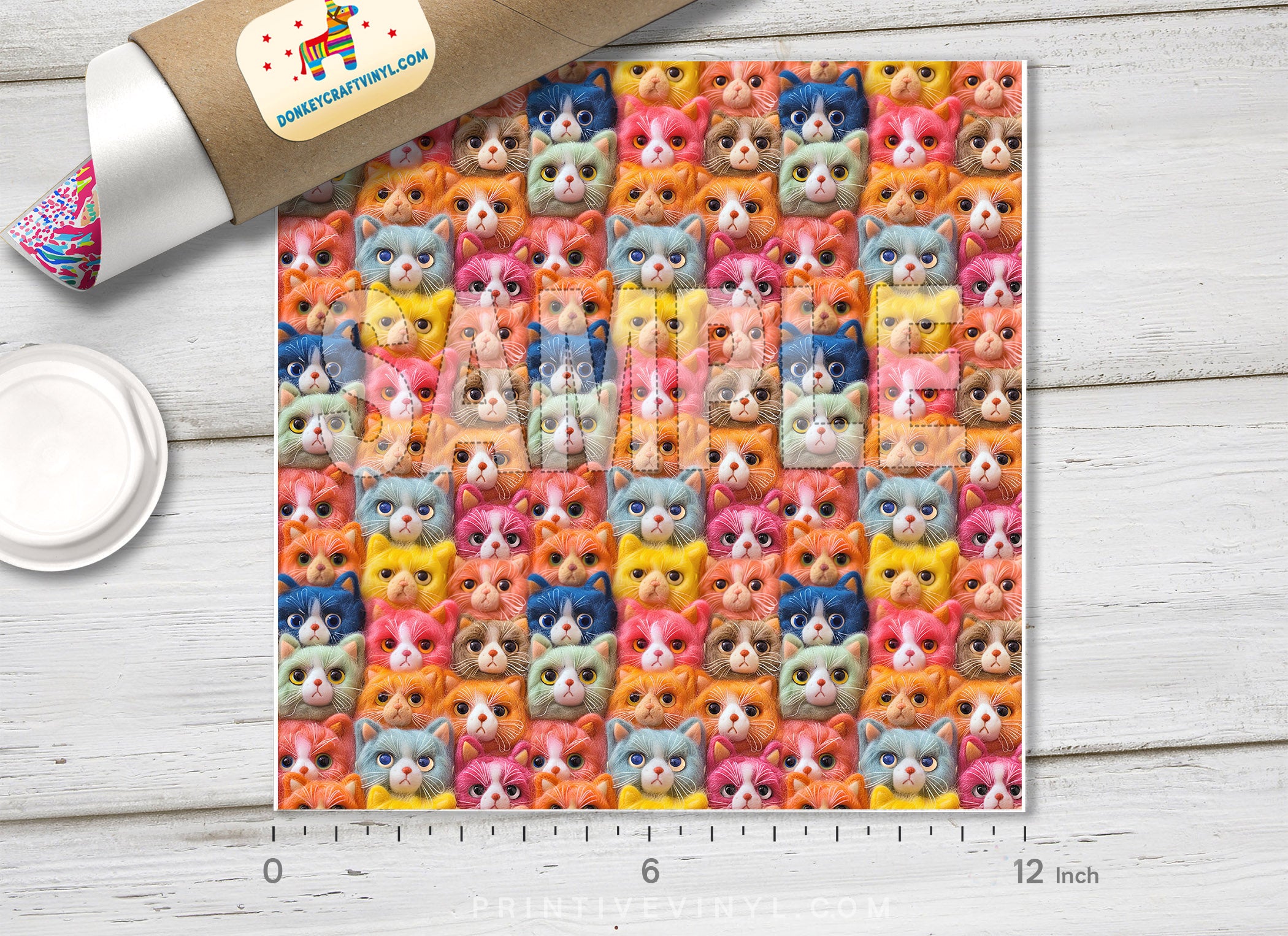 Felt Cats Pattern HTV 1677