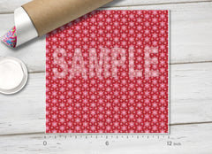 Red Linen Snowflake Adhesive Vinyl 1517