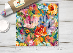 Oil Paint Floral Adhesive Vinyl 1697