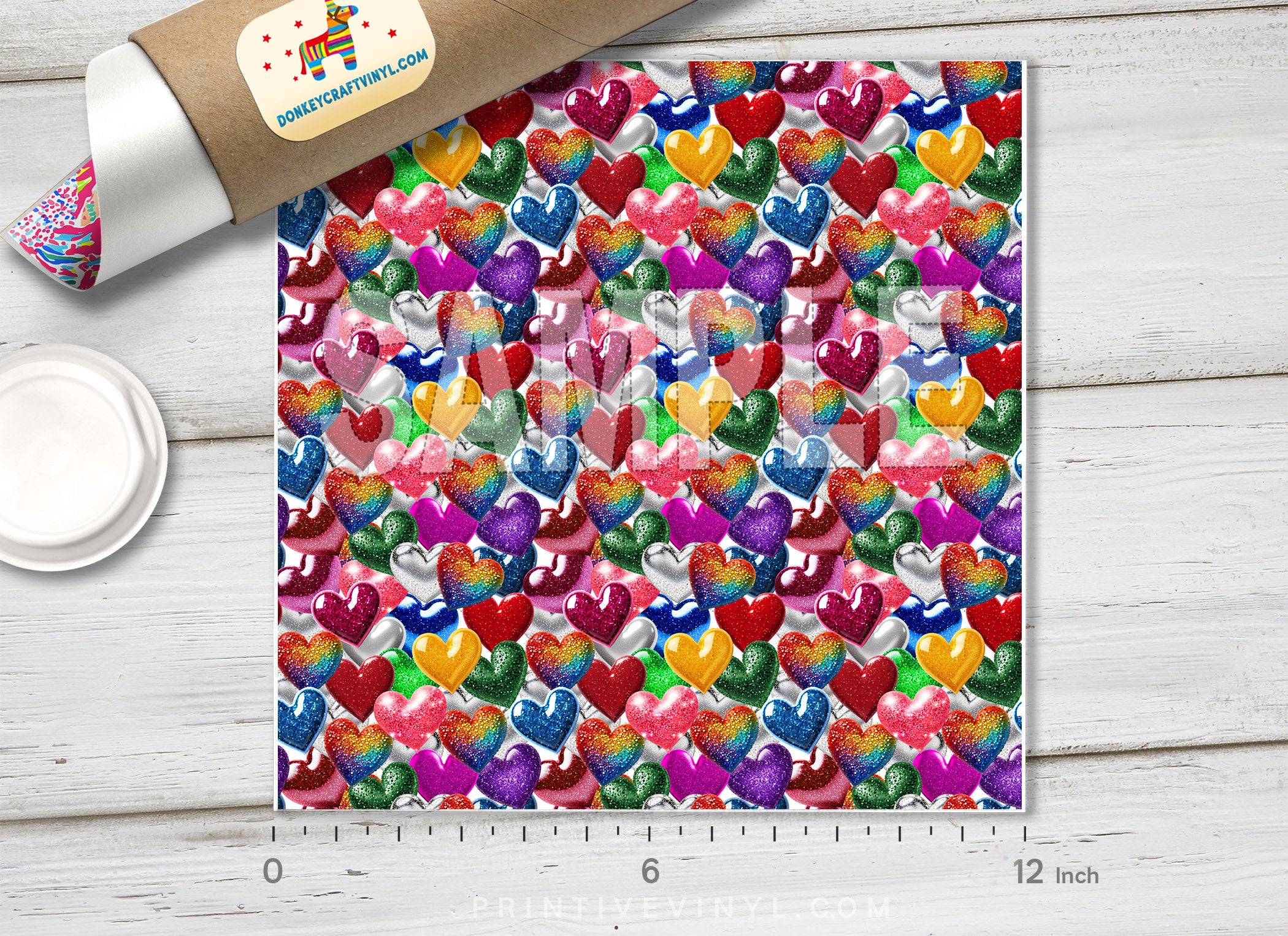 Hearts Pattern Adhesive Vinyl 1671