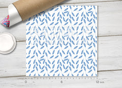 Blue Botanical Leaves HTV 1596
