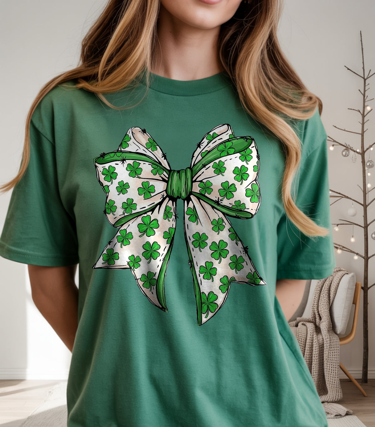 St. Patrick's Day Shamrock Bow DTF Transfer, Ready to Press DTF667