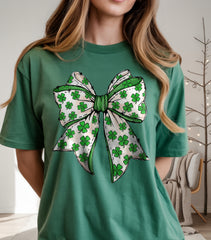 St. Patrick's Day Shamrock Bow DTF Transfer, Ready to Press DTF667