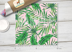 Tropical Green Palm Leaf Pattern Adhesive Vinyl 1323 - Donkey Craft Vinyl