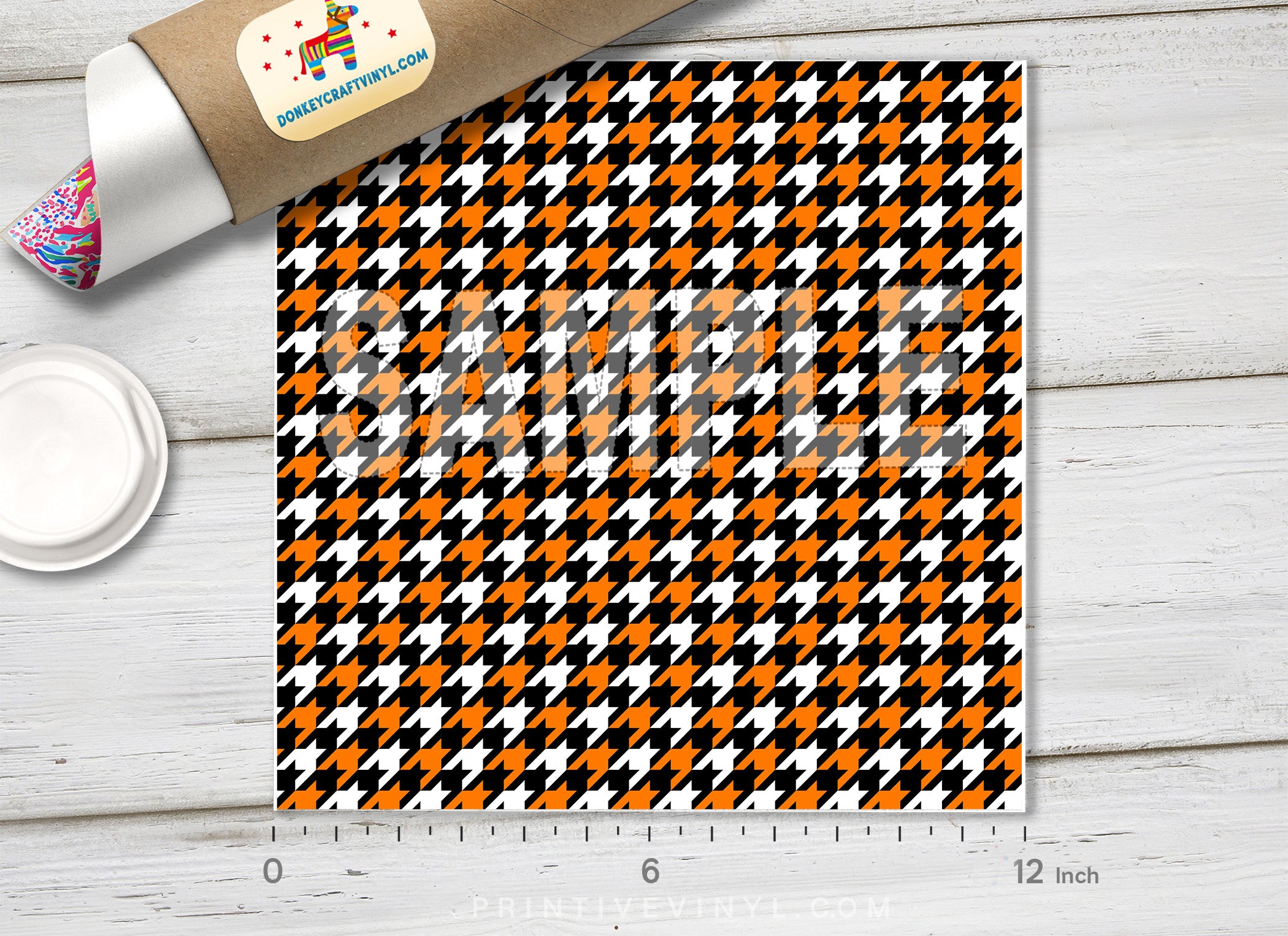 Halloween Houndstooth Patterned Adhesive Vinyl H006