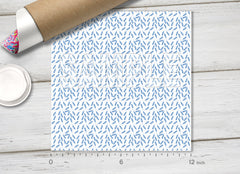 Blue Botanical Leaves HTV 1596