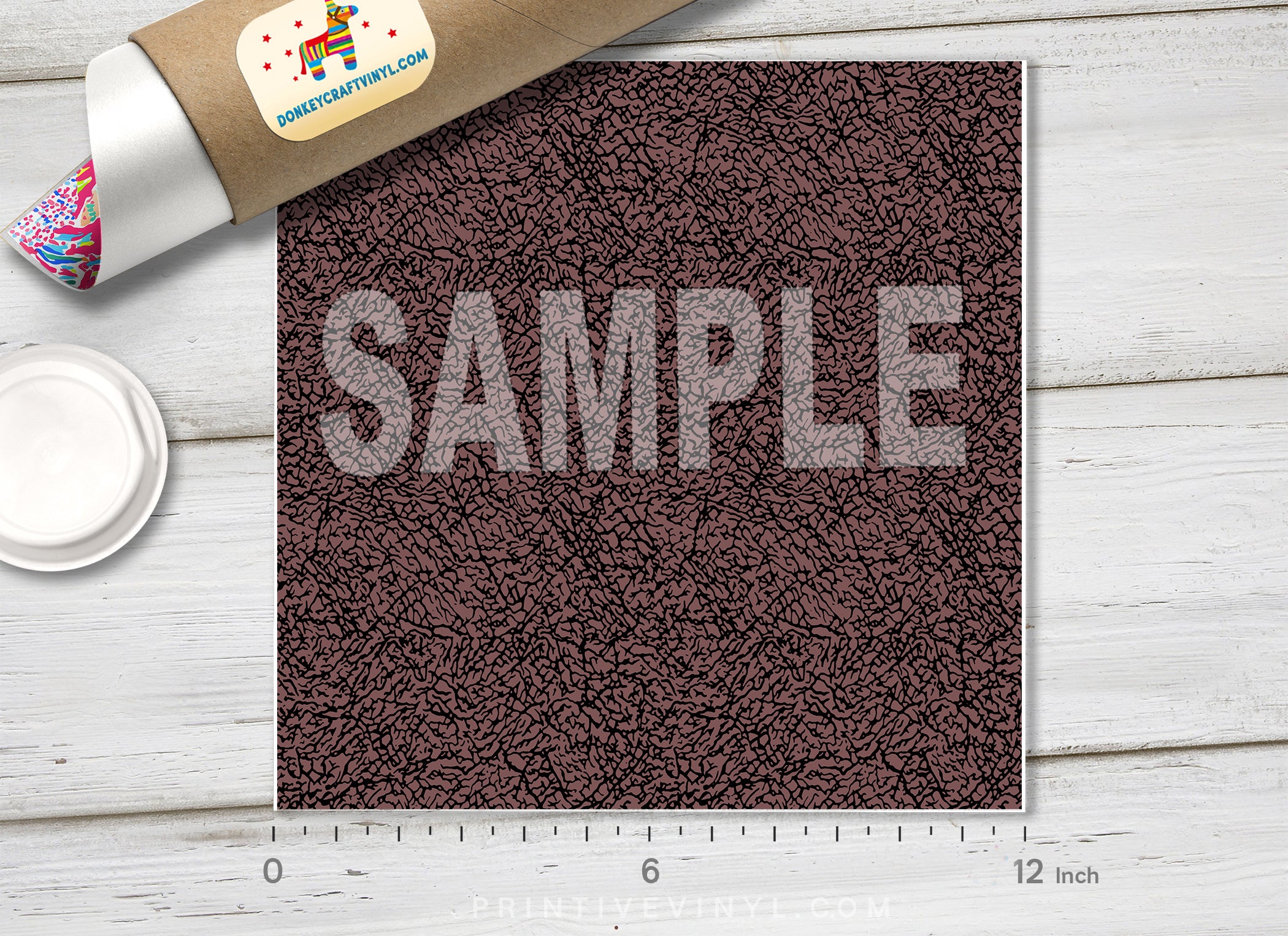 Cracked Leather Texture Patterned Adhesive Vinyl 1461 - Donkey Craft Vinyl