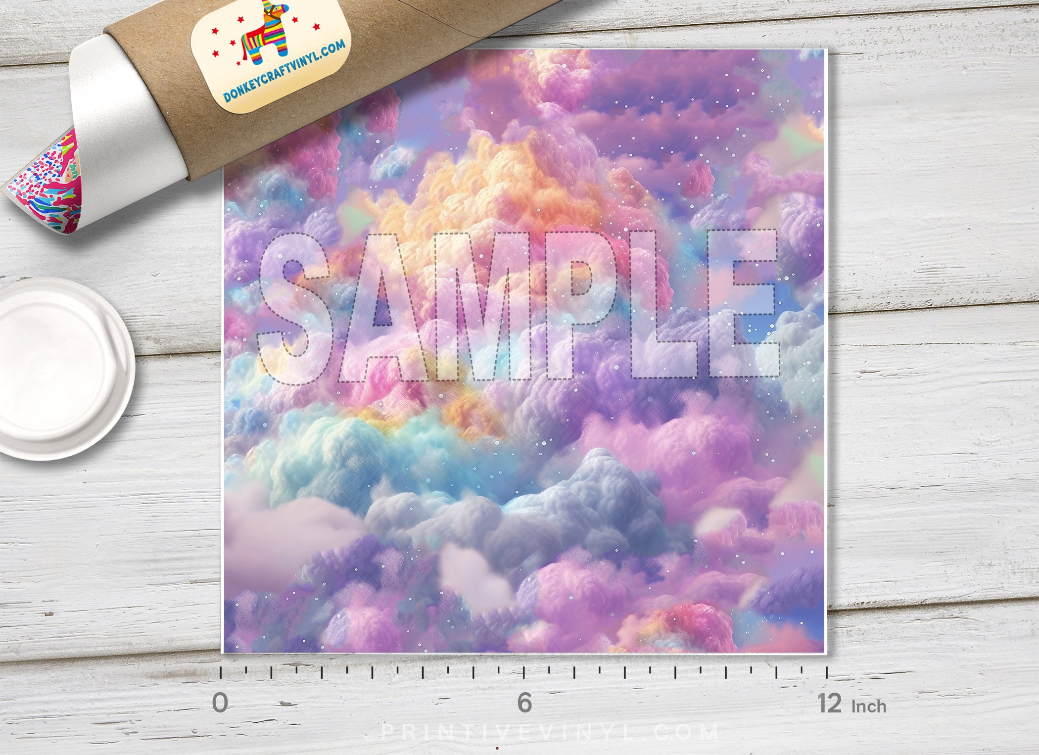 Pastel Dreamy Clouds Adhesive Vinyl 1662 - Donkey Craft Vinyl