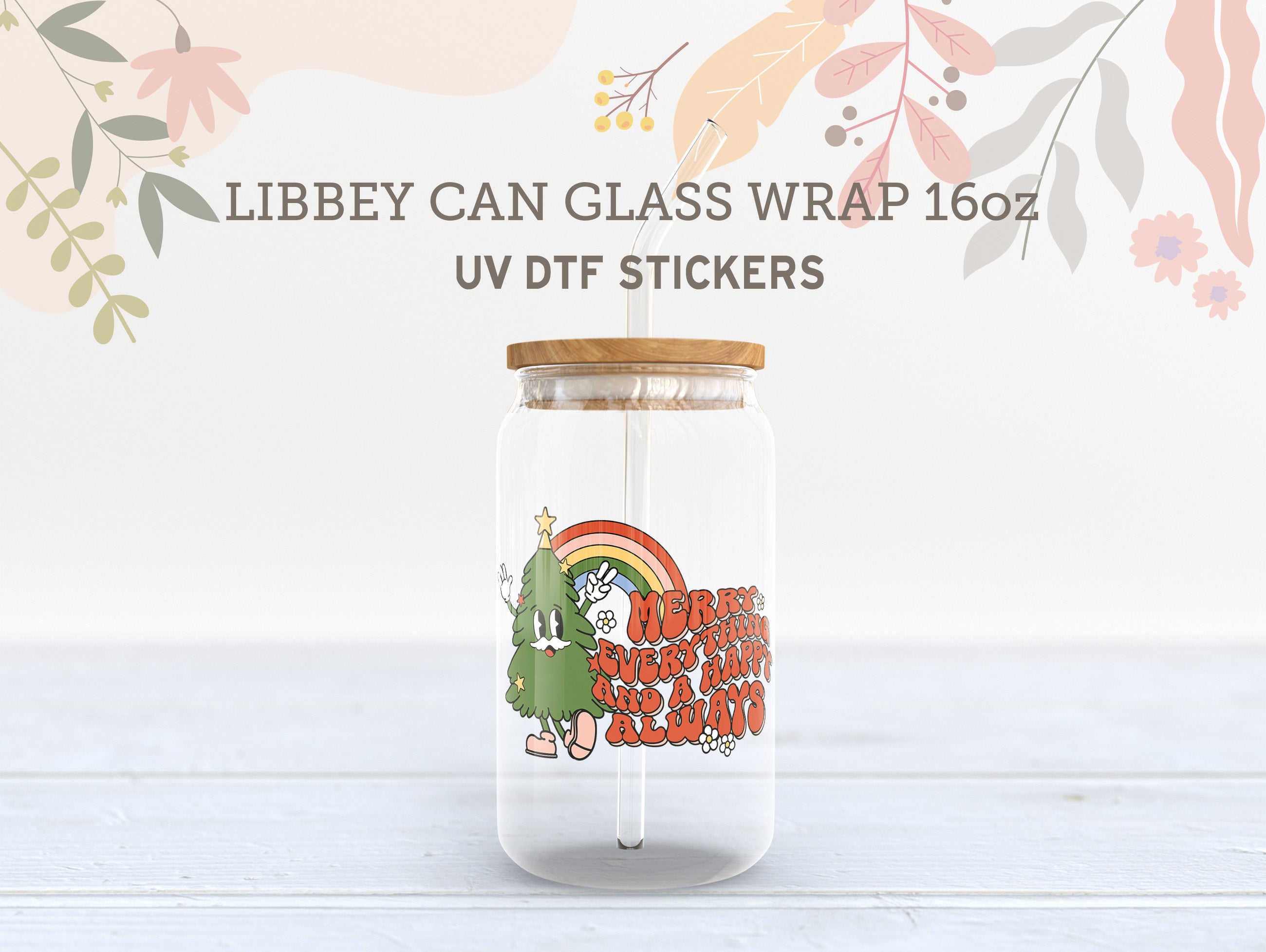 Retro Christmas UV DTF, Ready to Transfer, UV DTF Sticker UV027