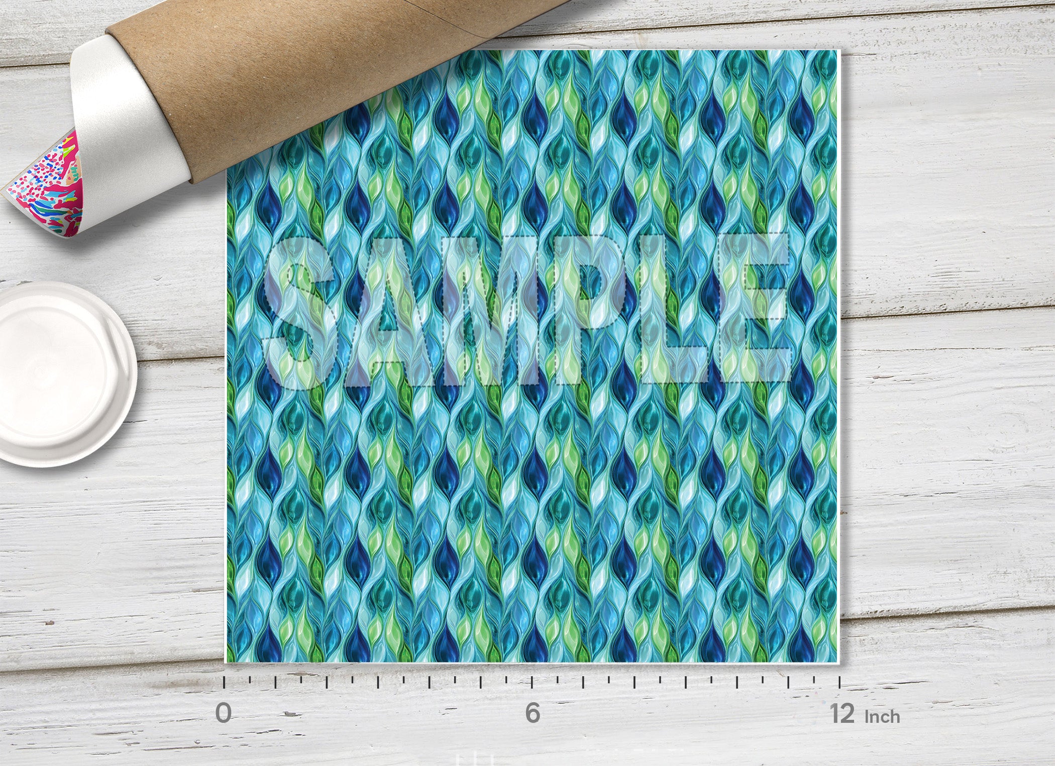 Abstract Water Wavy Adhesive Vinyl 1727