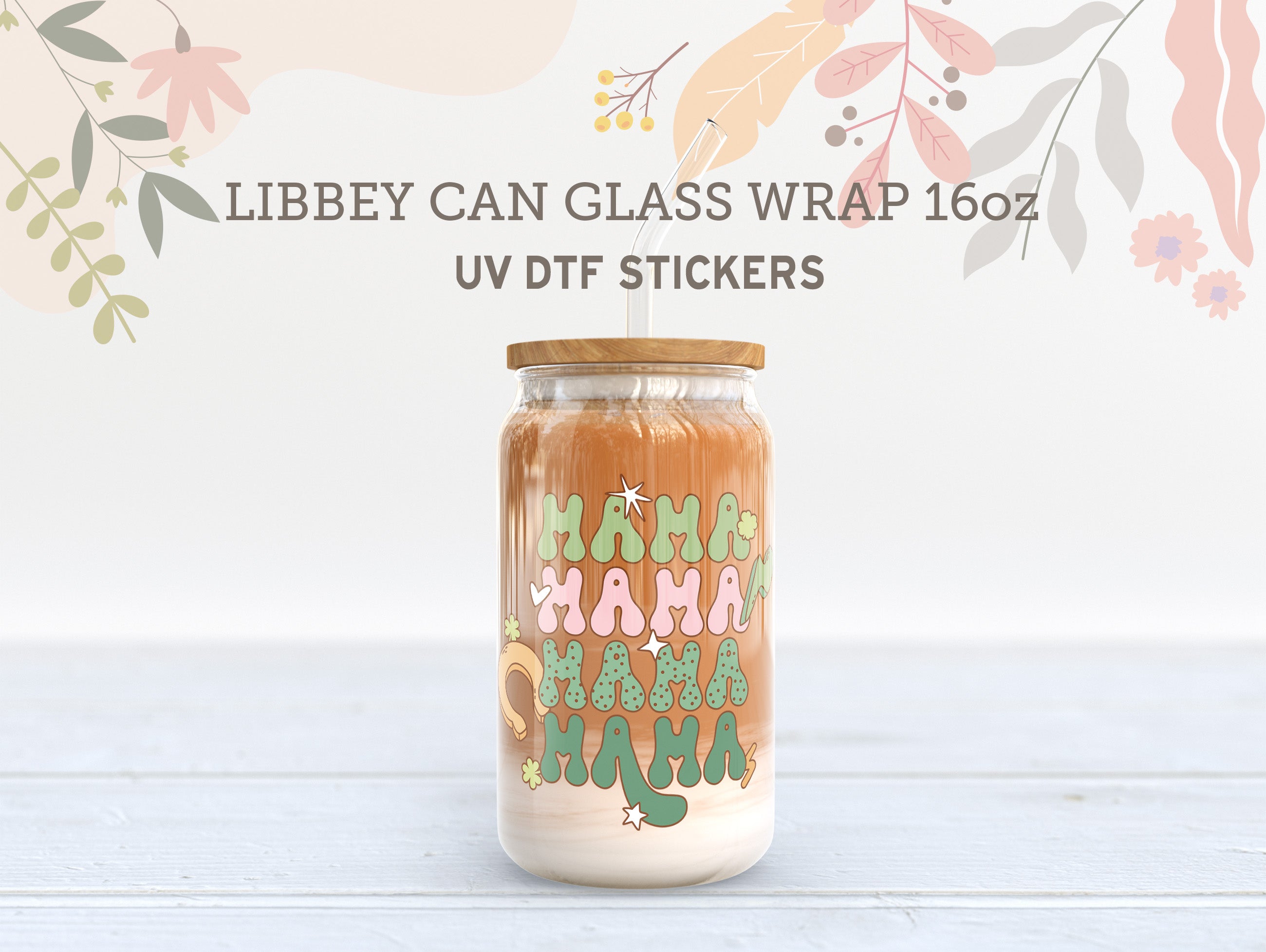 St. Patrick’s Day UV DTF Wrap | Lucky Vibes Glass Sticker UV090