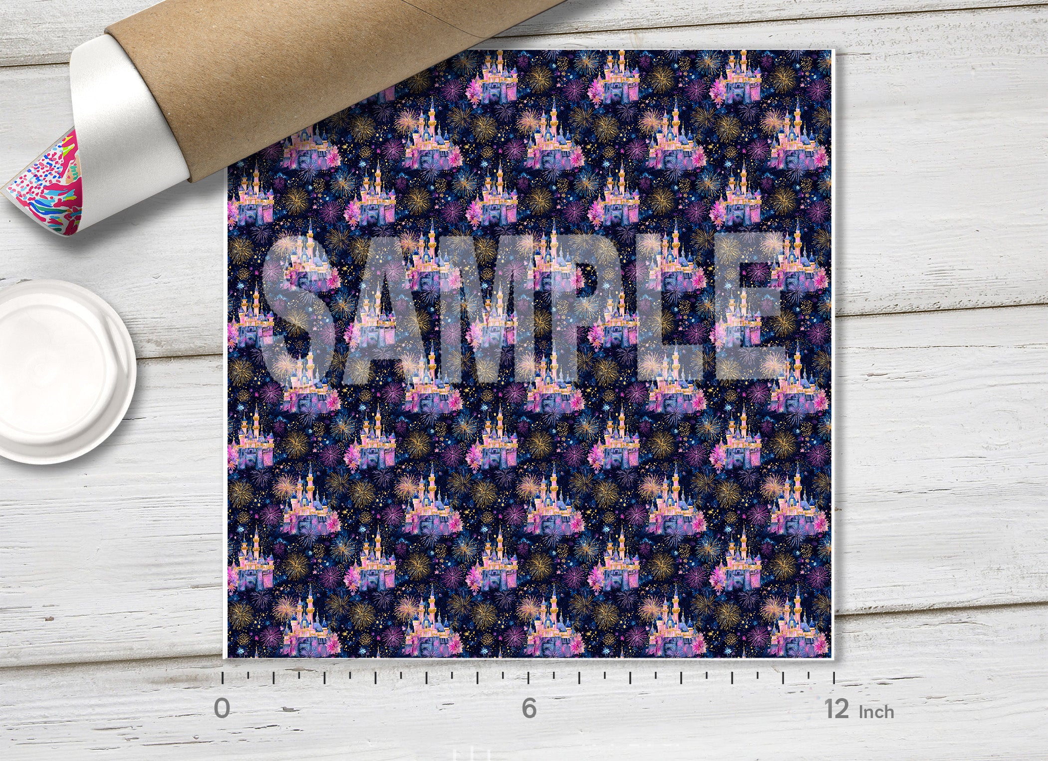 Magical Castle Fireworks Pattern Adhesive Vinyl 1744