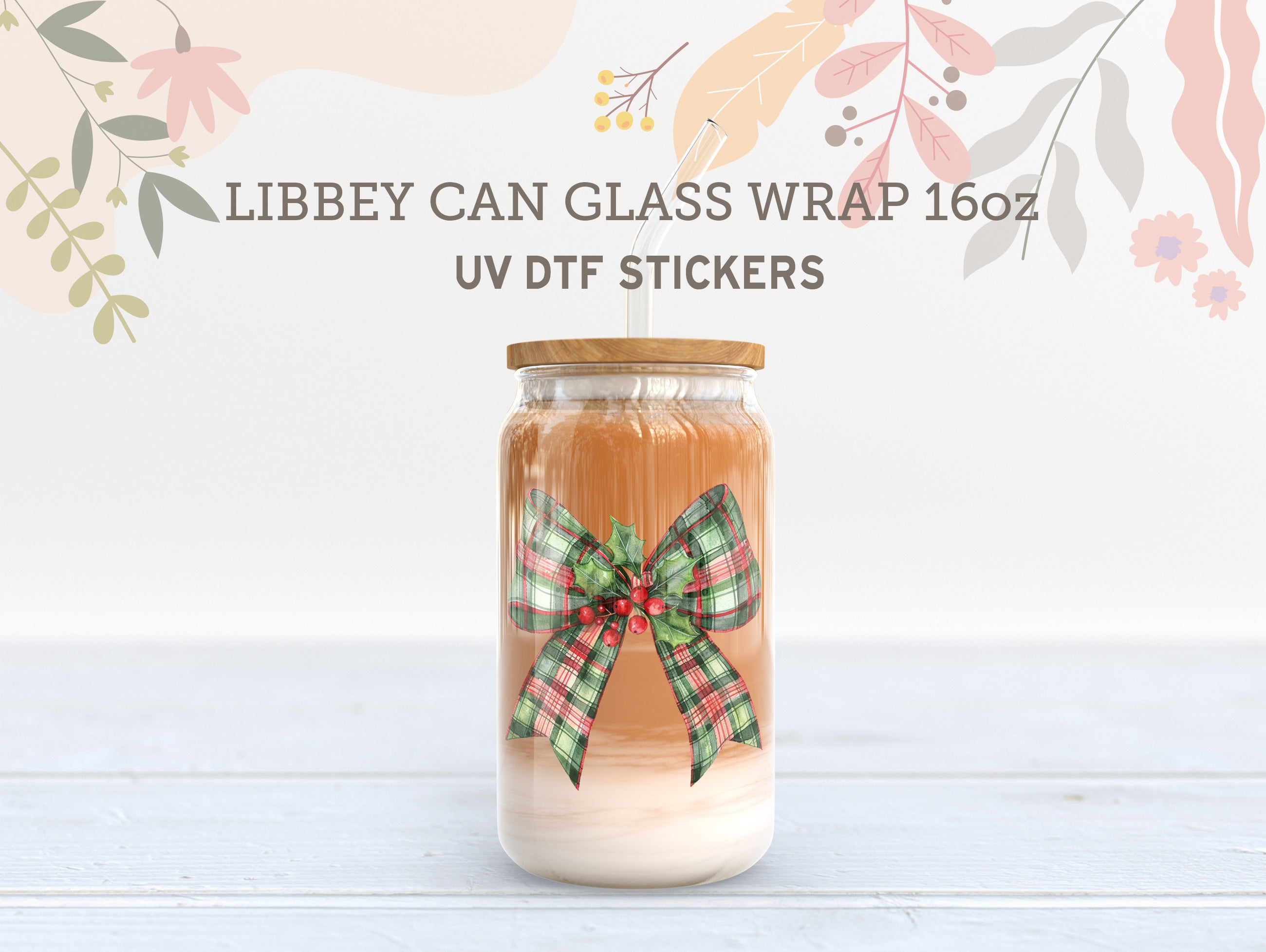 Candy Cane Christmas Coquette Bow UV DTF, Ready to Transfer, UV DTF Sticker UV025