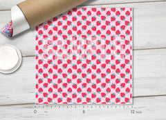 Strawberry and White Floral Adhesive Vinyl 1720