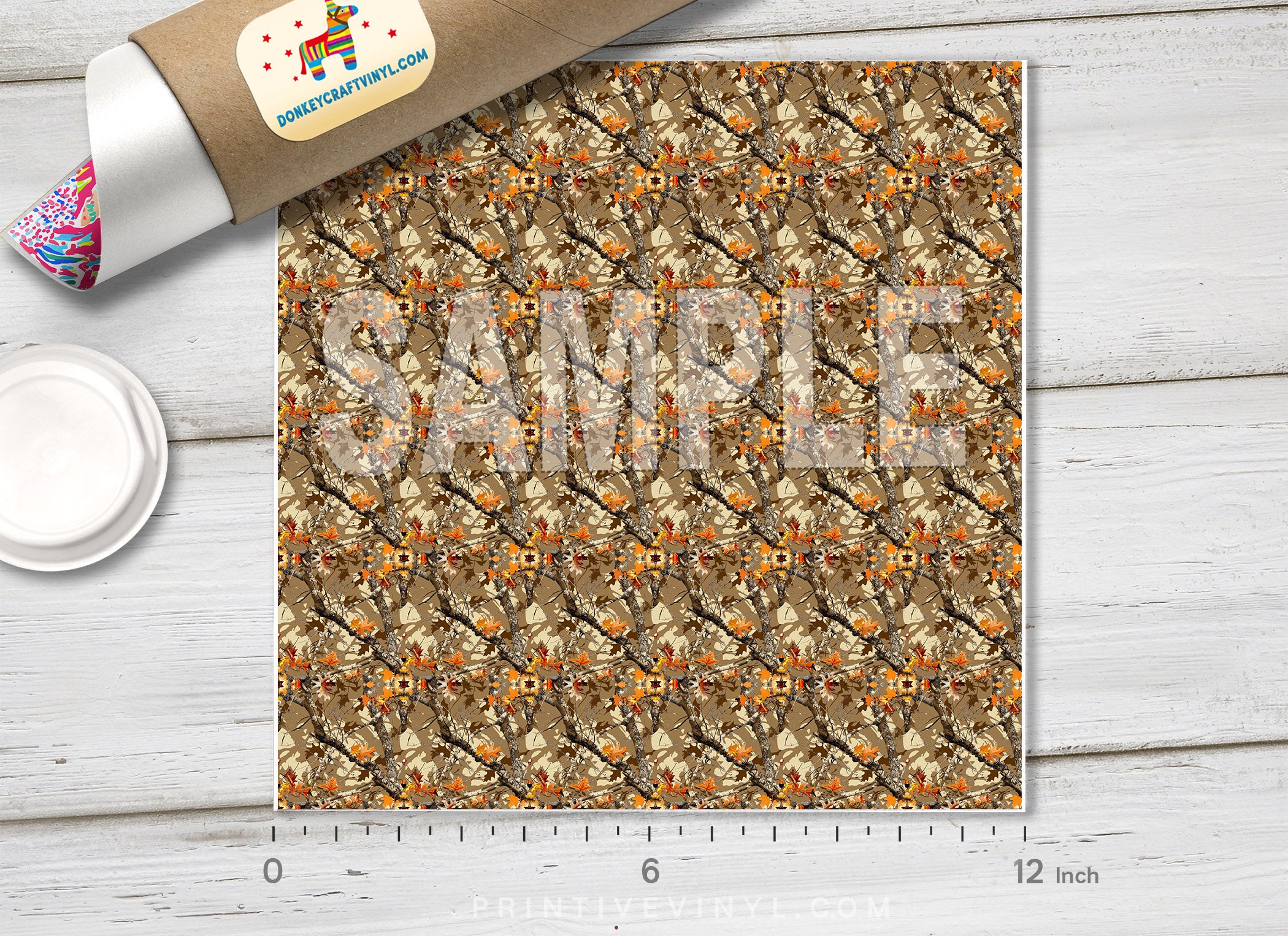 Woodland Camo Autumn Leaves HTV 1711