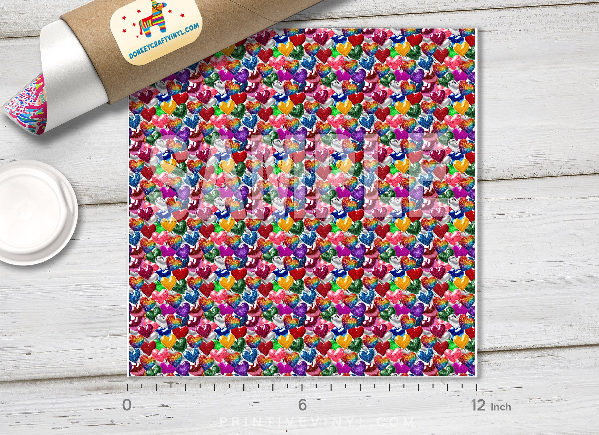 Hearts Pattern Adhesive Vinyl 1671