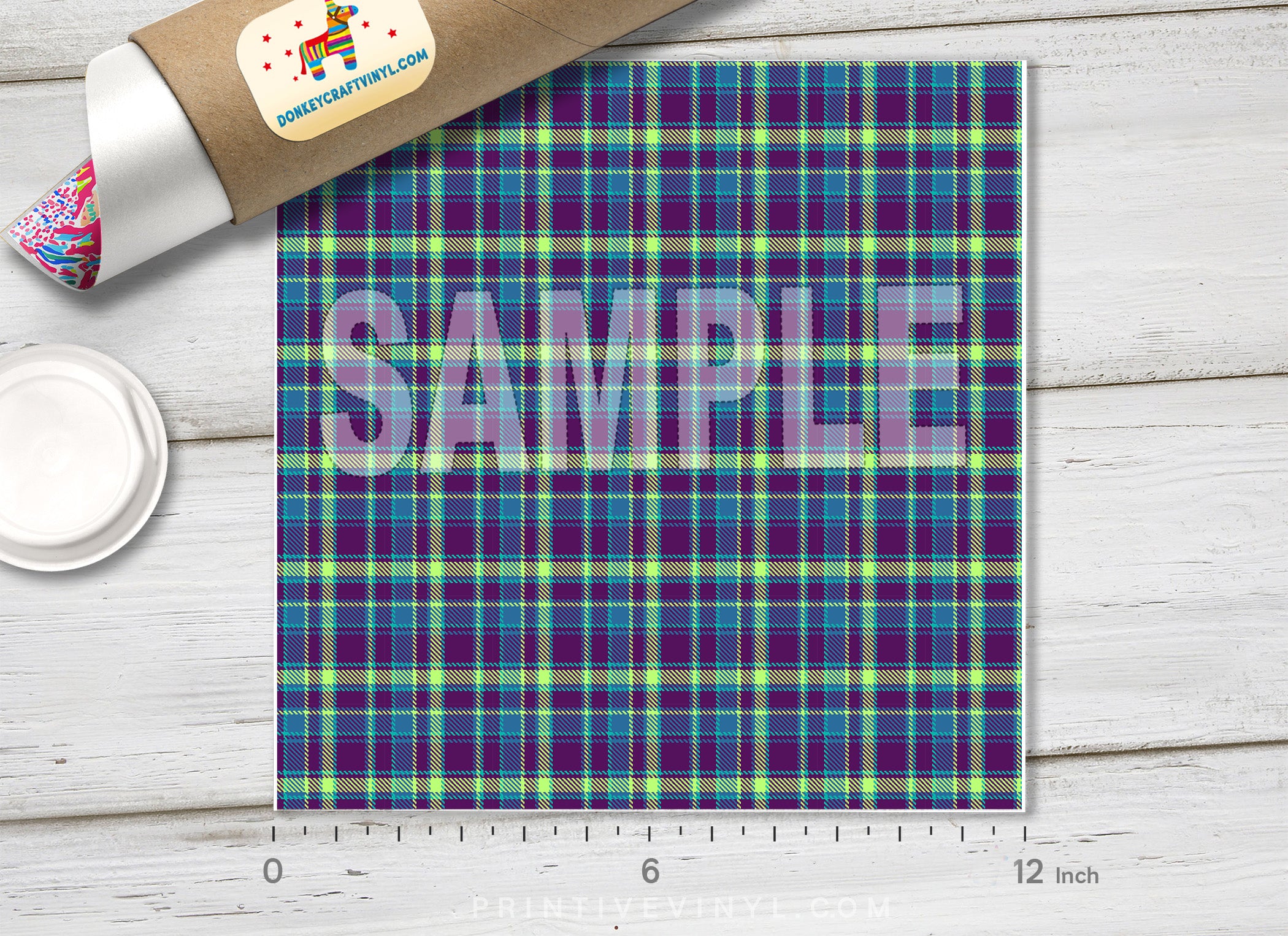 Checkered Plaid Patterned Adhesive Vinyl 715