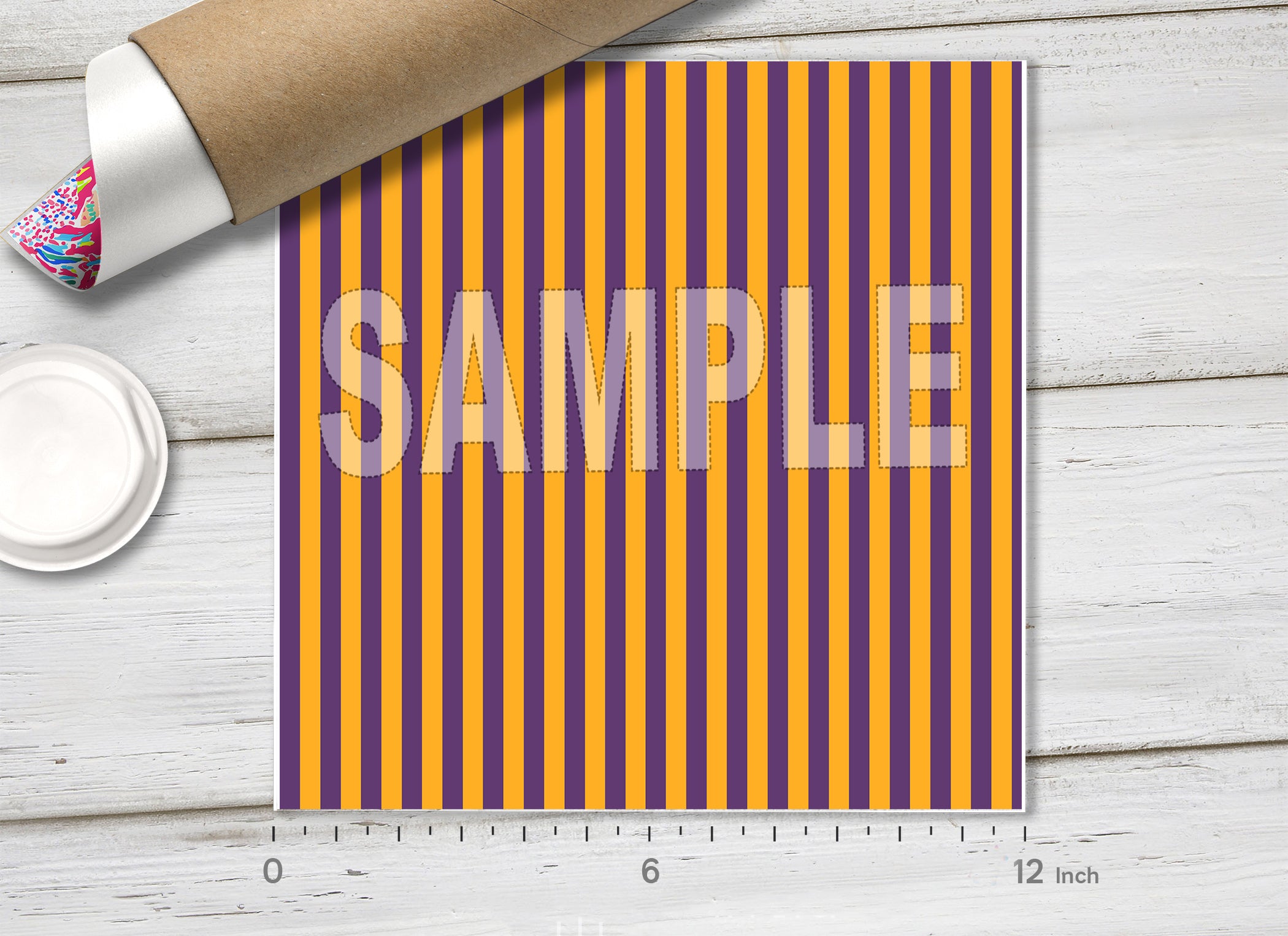 Halloween Color Vertical Stripes Patterned HTV 1666