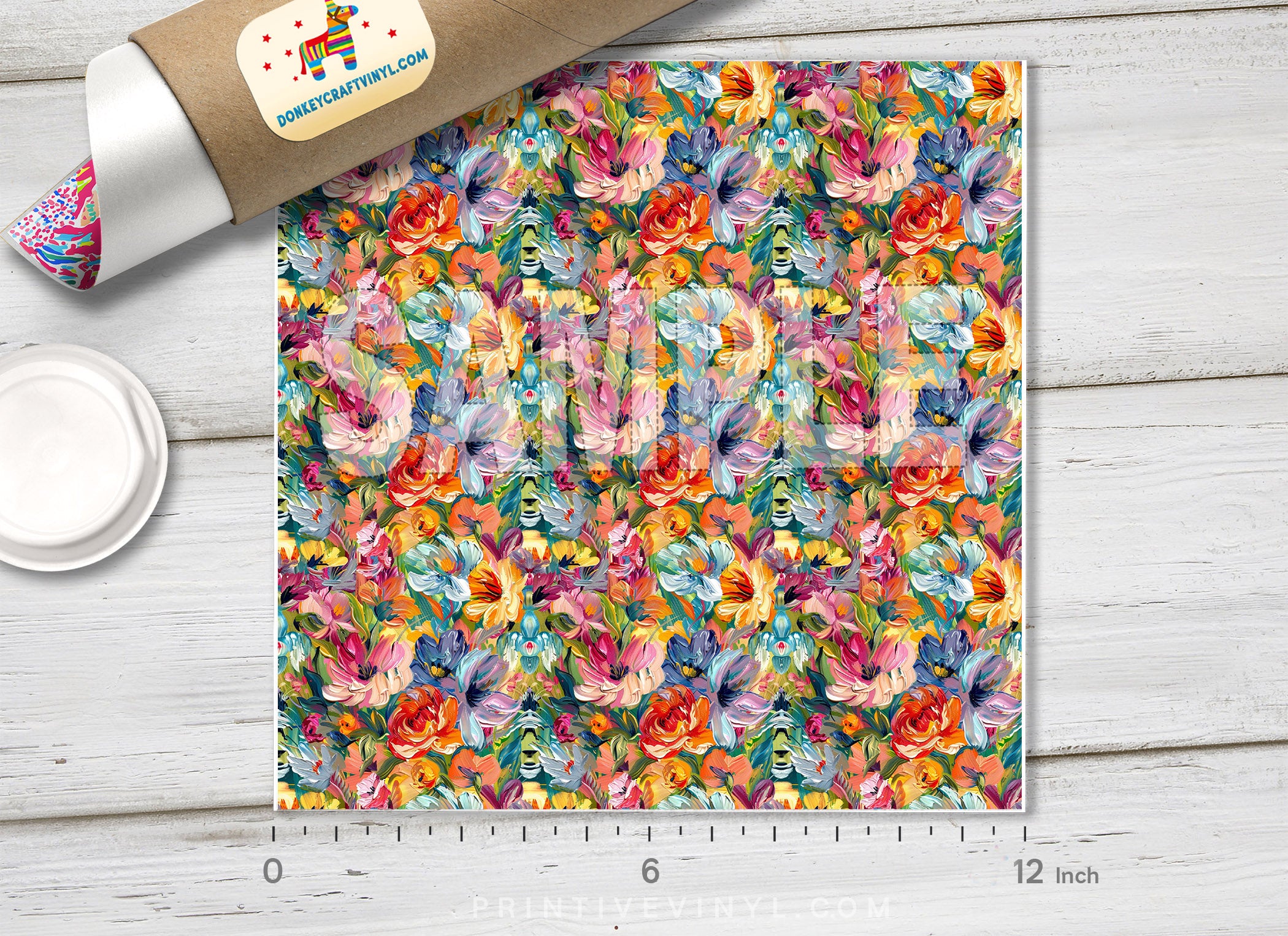 Vibrant Painted Floral HTV 1697