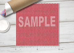 Red Linen Snowflake Adhesive Vinyl 1517