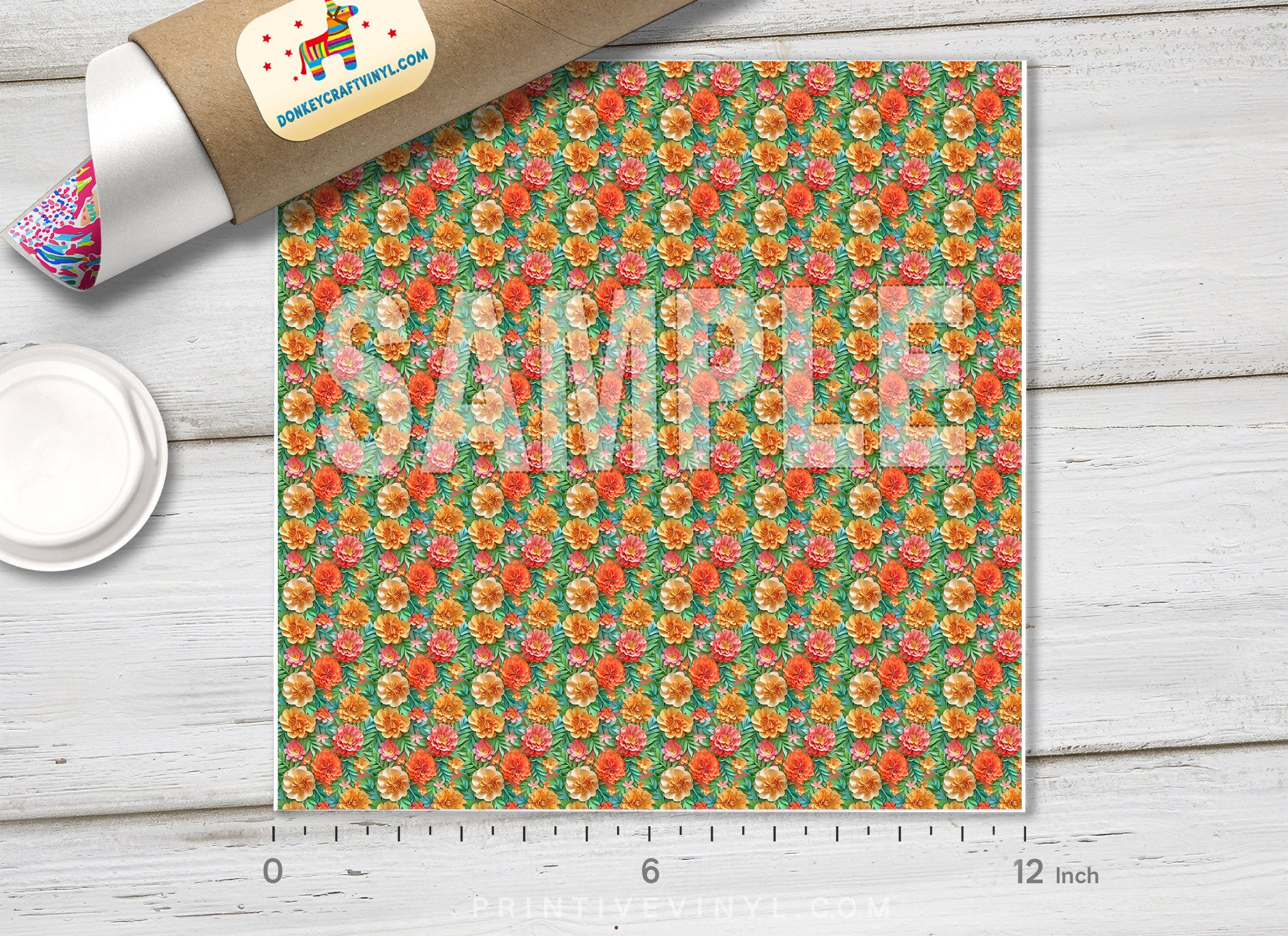 Paper Art Floral Adhesive Vinyl 1685