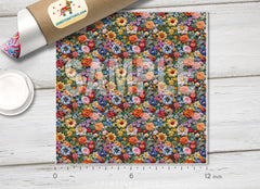 Embroidered Flowers Adhesive Vinyl 1676