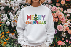 Merry Christmas Knit Letters DTF Transfer, Ready to Press DTF611
