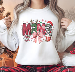 Mama Christmas Coquette Bow Hot Cocoa DTF Transfer, Ready to Press DTF494