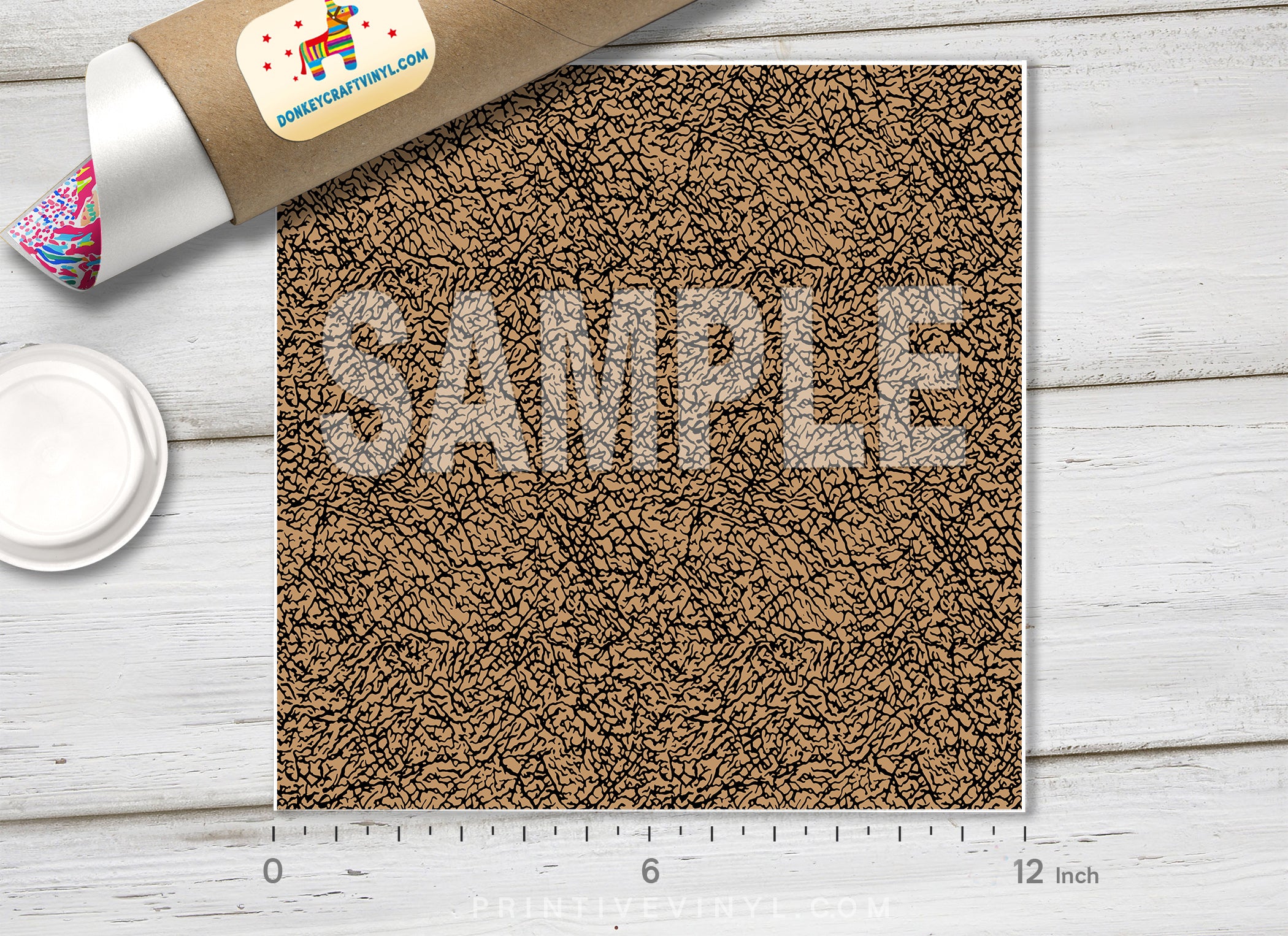 Cracked Leather Texture Patterned Adhesive Vinyl 1461 - Donkey Craft Vinyl