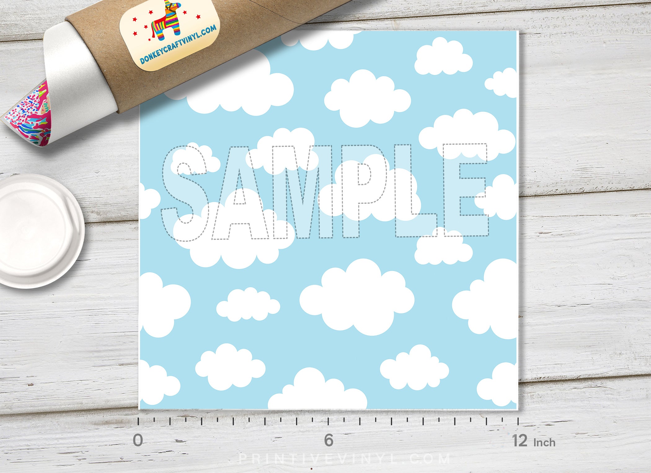 Pastel Cloud Patterned Adhesive Vinyl 1211