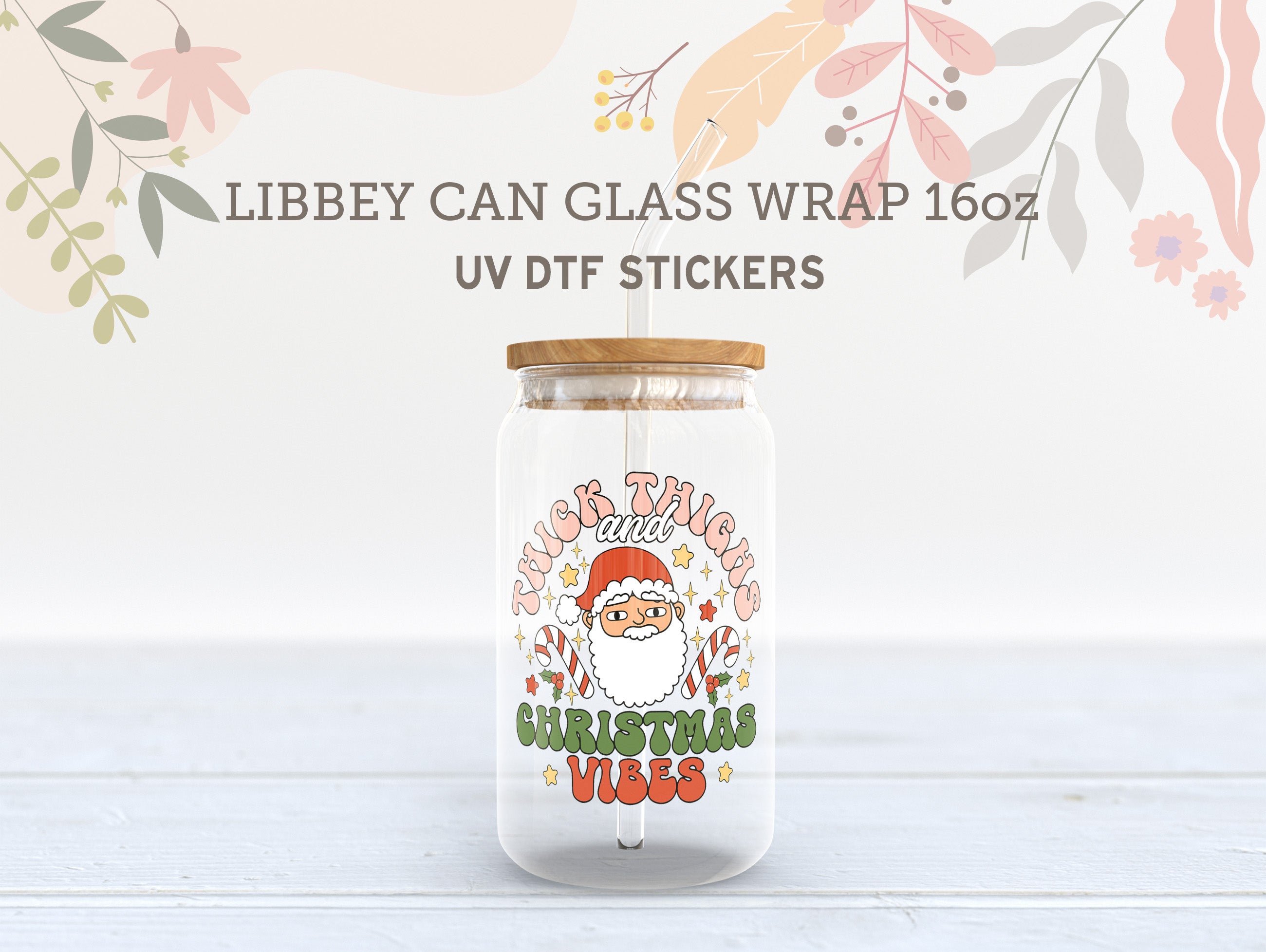 Retro Christmas UV DTF, Ready to Transfer, UV DTF Sticker UV027