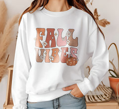 Fall Vibes Retro Boho Pumpkin DTF Transfer, Ready to Press DTF470 - Donkey Craft Vinyl