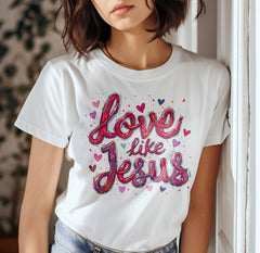 Love Like Jesus Christian Heart DTF Transfer, Ready to Press DTF521