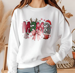 Mama Christmas Coquette Bow Hot Cocoa DTF Transfer, Ready to Press DTF494