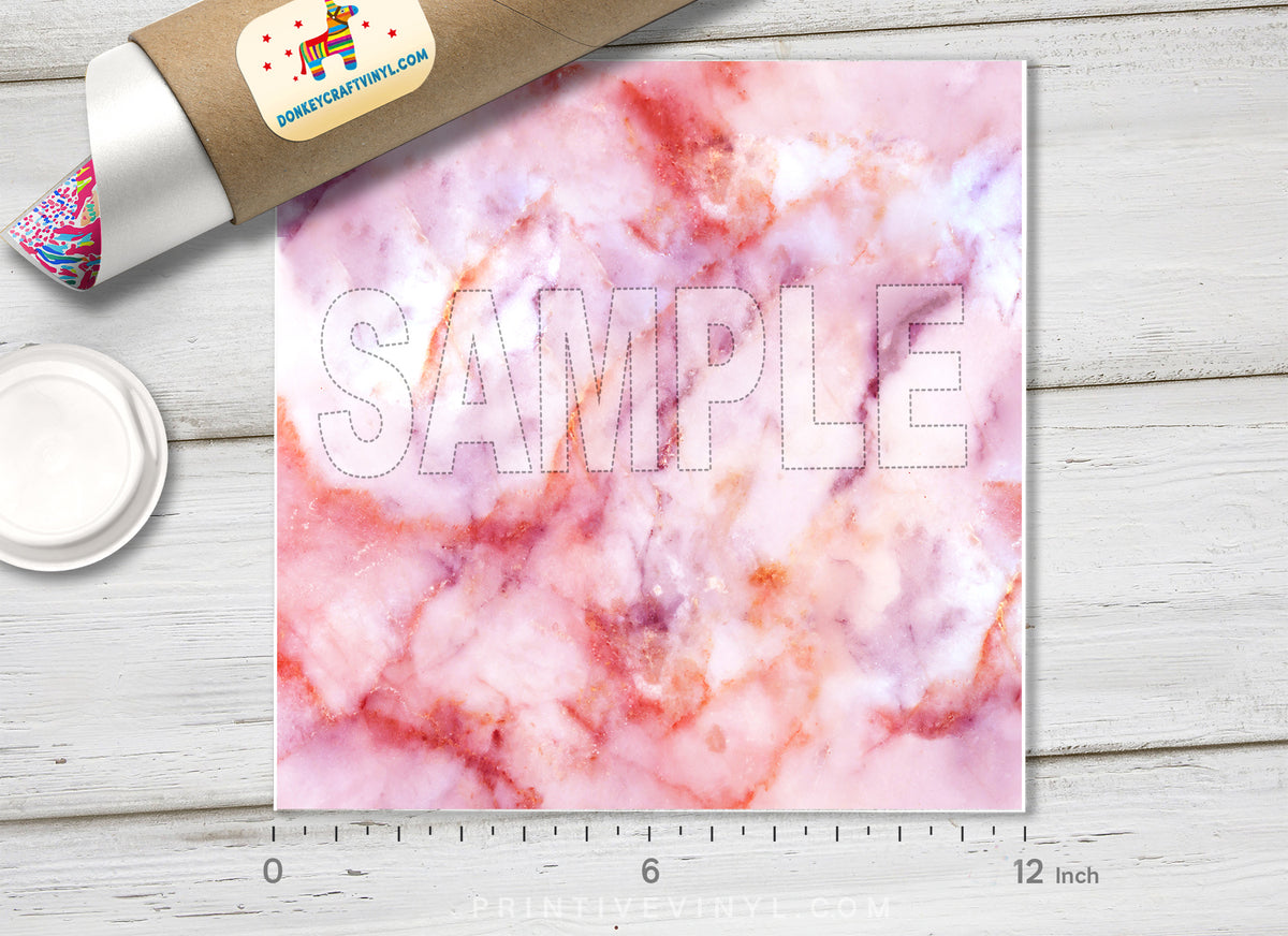 Pink Marble Patterned Adhesive Vinyl 607