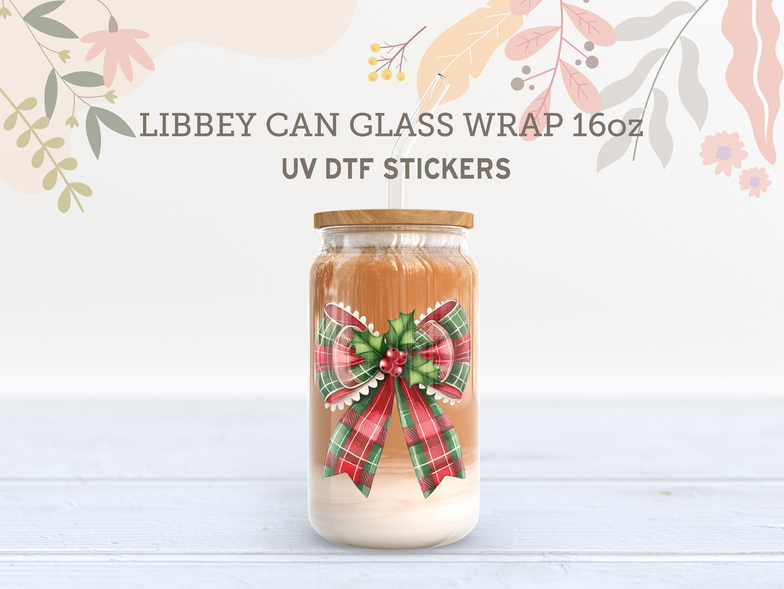 Candy Cane Christmas Coquette Bow UV DTF, Ready to Transfer, UV DTF Sticker UV025
