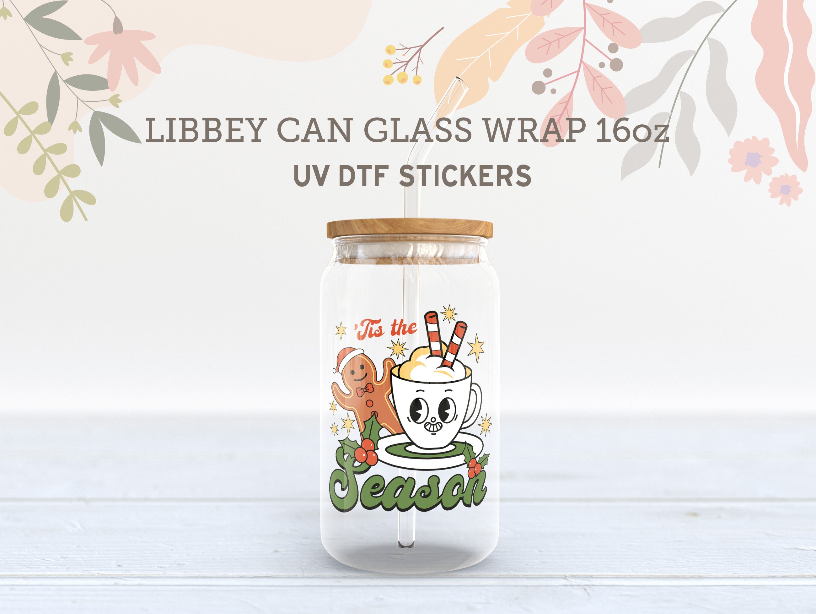 Retro Christmas UV DTF, Ready to Transfer, UV DTF Sticker UV027