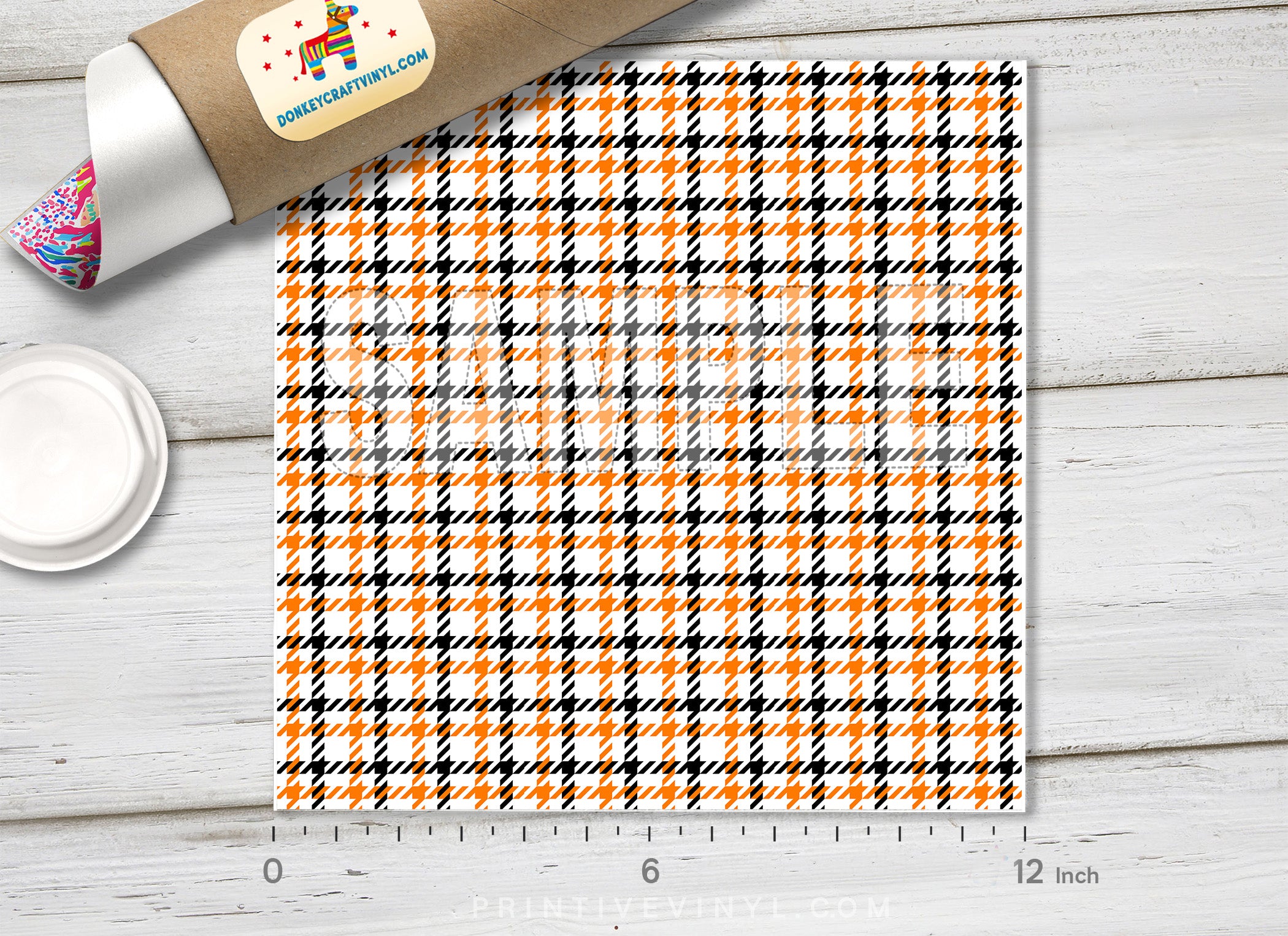 Halloween Houndstooth Patterned Adhesive Vinyl H006